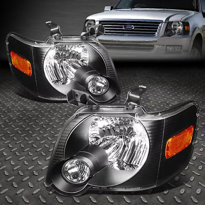 For 06-10 Ford Explorer Sport Trac Black Housing Amber Corner Headlight Lamps • $96.88