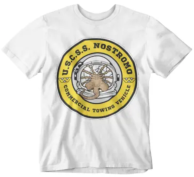 USCSS Nostromo T-Shirt Movie Aliens Retro Tee Alien Space Ship Yolo Cool 80s • £5.99