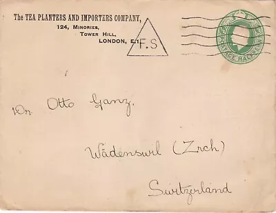 GB London C1920s ½d GV PSE From Tea Company To Switzerland Printed Matter Rate • £5