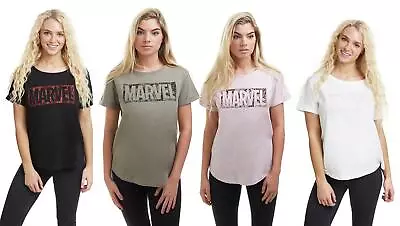 Marvel Ladies T-shirt Comic Logo S - XL Official  • £13.99