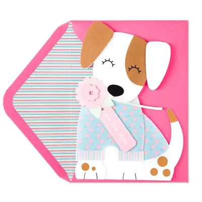 Papyrus Greetings Mother's Day Card Happy Mother's Day Little Dog W/ Flower Tag • $5.50