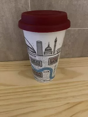 Costa Coffee Ceramic Travel Mug With Lid London Landmarks Map • £7.50