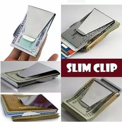 Money Clip Slim Minimalist Wallets Double Sided Slim Wallet Credit Card Holder • $6.99