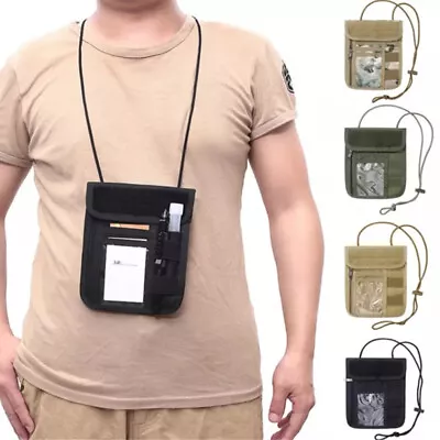 Tactical ID Card Case Holder Purse Money Case Chest Hanging Hunting Molle Pouch • $7.99