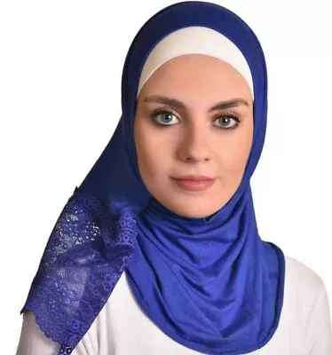 Al- Amira Hijab-Women Muslim Cotton Scarf  Ameera Hijab Islamic Royal Blue • $12.99