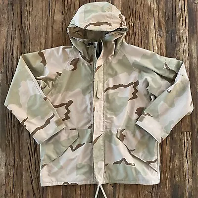 US Army Jacket Men’s L Brown Cold Weather Parka Desert Camouflage Coat Vintage • $69.77