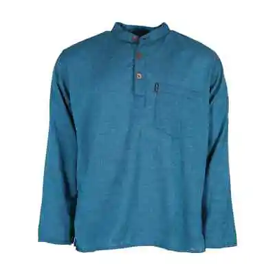 £21.99 • Buy Gringo Men's Teal Kurta Shirt 100% Cotton Fair Trade Hippie Boho