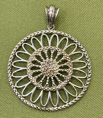 Vintage Milor Italy Sterling Silver 925 Round Large Pendant • $40