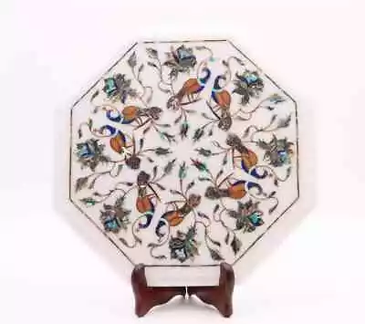 12  Marble Coffee Center Table Top Multi Peacock Pietra Dura Marquetry Inlay • $268