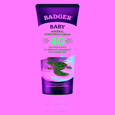 SPF 40 Baby Mineral Sunscreen Cream 2.9 Oz By Badger Balm • £21.55