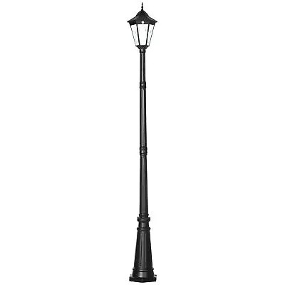 Outsunny 2.4m Garden Lamp Post Light LED Solar Powered Patio Path Lighting Lamp • £89.99