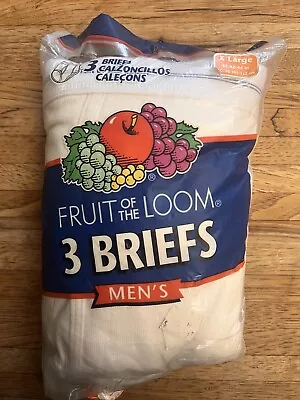 New Vintage Fruit Of The Loom Men's Briefs 3 Pack 2004 Size XL 42-44 • $26