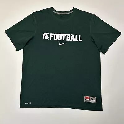 Michigan State Spartans Shirt Adult Large Green Nike Dri-Fit College Football • $12.90