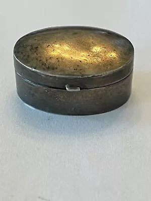 Antique Sterling Silver Pill Box Round Shape Weight 12.4G 1.5  Long 1  Wide • $22