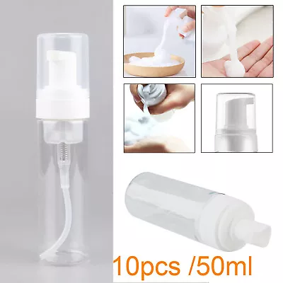 £6.39 • Buy 10Pcs 50ml Beauty Travel Shampoo Lotion Foam Clear Pressed Pump Spray Bottle