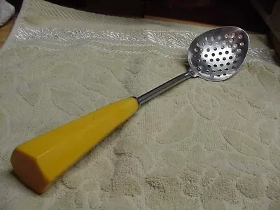 Vintage VENTED W/holes SERVING/COOKING SPOON Utensil HUGE BUTTERSCOTCH Bakelite • $32.99