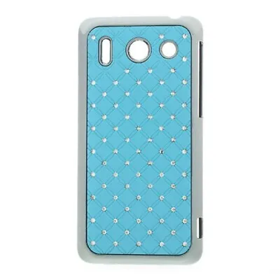 Hard Case Cover Huawei Ascend G510 Bling Rhinestone Baby Blue Chrome Protective • $14.42