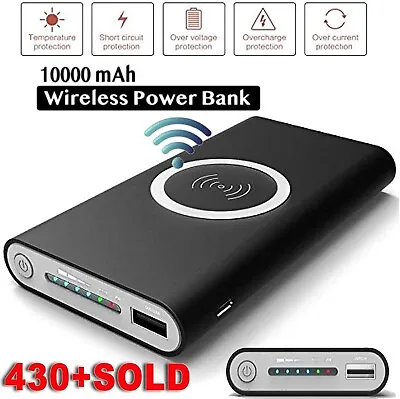 $28.99 • Buy 10000mah Wireless Charging Best Power Bank Battery Pack Portable Fast Charger