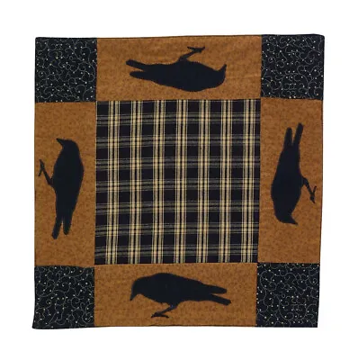 New Primitive Country Farmhouse MUSTARD BLACK CROW PATCHWORK Doily Candle Mat  • $11.95