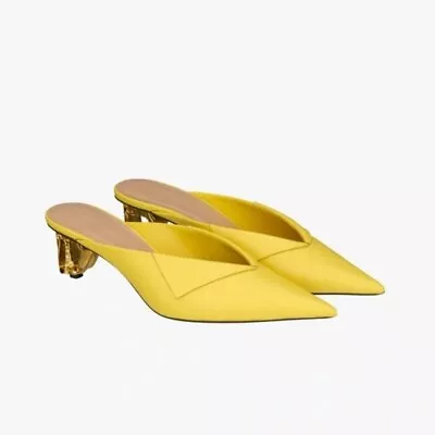 Zara Real Leather Metal Heeled Mules Limited Edition • $239