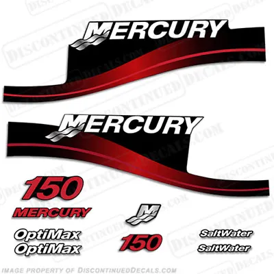 Fits Mercury 150hp Optimax Saltwater Series Outboard Decal Kit 1999-2004 - RED • $76.51