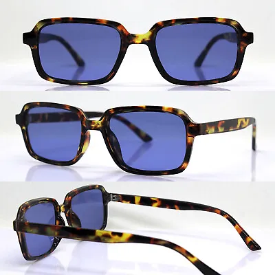 $27.42 • Buy Sunglasses Men Classic Rectangle Square Tortoise Havana Lens Blue
