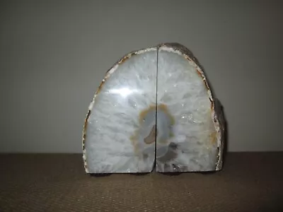 THRESHOLD Natural Polished Agate Quartz Pair Of 2 Bookends ~ 5.25  Tall • $29.95