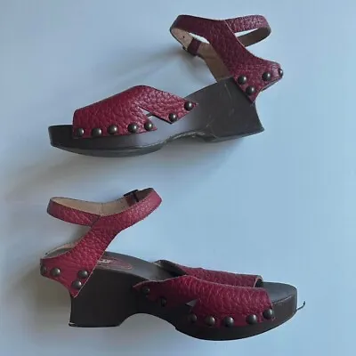 MARNI Vintage RED Clog 39 Or 8.5 Sandals 90's • $52