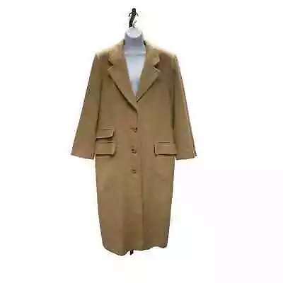 $104.99 • Buy Vintage Jacobsons Button Front Camel Hair Maxi Coat Size 12 US Tan