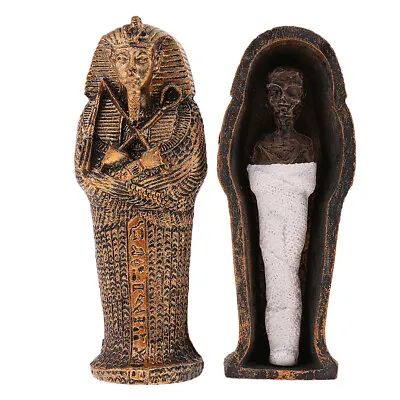 Ancient Egyptian Coffin With Mummy Figurine Sculpture For Home Decoration • £6.60