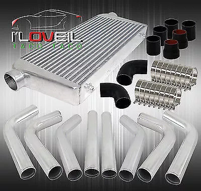 31 X11.5 X2.75  Polish Intercooler + Pipe Piping Kit + Black Couplers + T-Clamps • $254.99