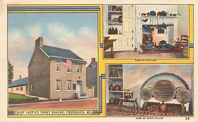 $1.95 • Buy Frederick, Maryland, MD, Chief Justice Taney Shrine, 1946 Vintage Postcard B5855