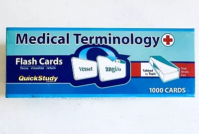 QuickStudy MEDICAL TERMINOLOGY Flash Cards - Set Of 1000 (tabbed By Topic) • $9.99