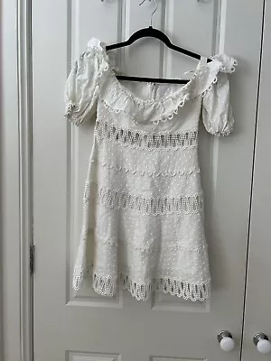 Zimmermann White Off The Shoulder Short Dress Size 0 (Altered) • $250