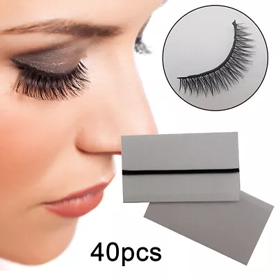 £3.69 • Buy 40X Self-Adhesive Eyelash Glue Strip Glue-Free False Eyelashes Reusable Black