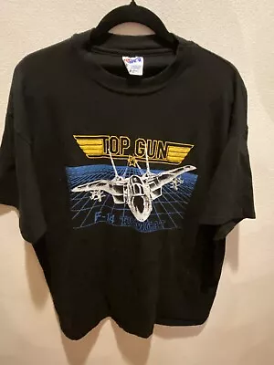 Vintage Top Gun F-14 Tomcat T-Shirt Made In The USA Hanes Beefy-T • $29.95