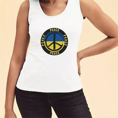 £8.99 • Buy Ukraine Peace T Shirt Vest Tops Unisex White PUCK FUTIN Unisex Casual Tank Tops