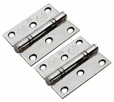 2x Polished Stainless 3 /76mm Eurospec Enduro Grade 11 Ball Bearing Hinges 1pr. • £4.99