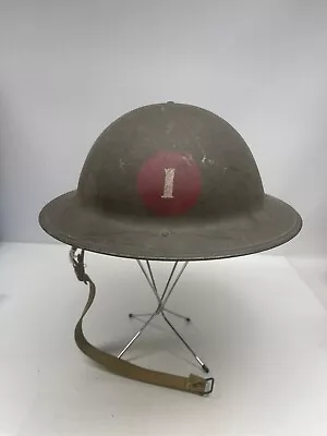 Helmet WW1 US Army Doughboy With Painted Letter M1917 1A Red Circle White I￼ • $399