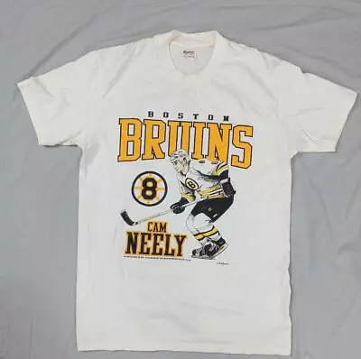 Vintage Deadstock 1990 Boston Bruins Cam Neely Stedman T-Shirt Size Large • $49.99