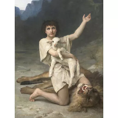 Gardner David The Shepherd Lamb Lion Painting Extra Large Art Poster • £18.49