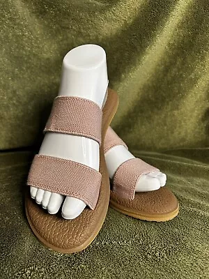 Sanuk Yoga Gora Rose Mauve Two Strap Slide Sandals Women's Size 7 US Brand New • $20