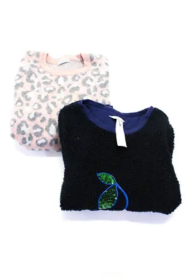 Little Marc Jacobs Mayoral Girls Leopard Cherry Sweaters Beige Blue Size 8 Lot 2 • $40.81