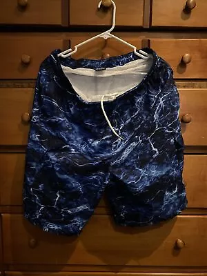 Mossy Oak Bathing Suit Shorts Swim Trunks Size Mens Large Blue (g) • $20.80