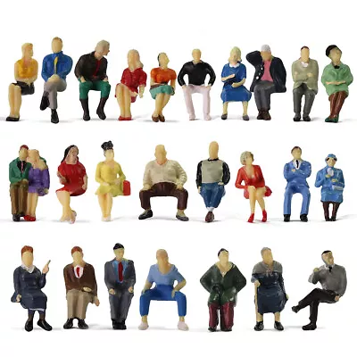 P4806 25pcs Different Seated Figures O Scale 1:50 Painted People Model Railway • £9.99