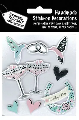 Wedding Rings & Hummingbirds DIY Greeting Card Toppers Stick-On Craft Decoration • £4.49