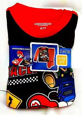 New Boys  MARIO KART Flannel Pajamas 2 Piece Sleep Wear Set Size 6/7 6 / 7 • $17.99