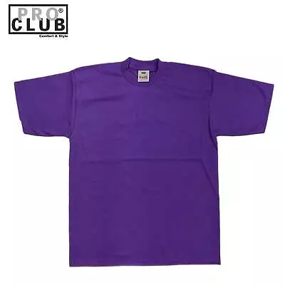 Pro Club Men's Heavyweight Cotton Short Sleeve Crew Neck T-Shirt - Purple • $8.50