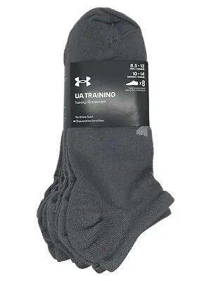 8 Pair Under Armour UA Training NO SHOW Socks GRAY Men's L Size 8.5 - 13 • $20.04