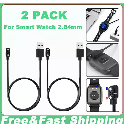 2 Pack 2-Pin USB Data Charging Cable Magnetic Charger For Smart Watch 2.84mm 5V • $6.78